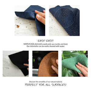 SIMPLYCASA Hand Dyed Dark Color Swedish Dishcloths –  5  Pack
