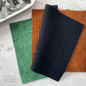 SIMPLYCASA Hand Dyed Dark Color Swedish Dishcloths –  5  Pack
