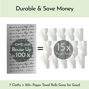 Long Swedish Dishcloths 7-Pack – Reusable, Super Absorbent Cleaning Cloths | SimplyCasa